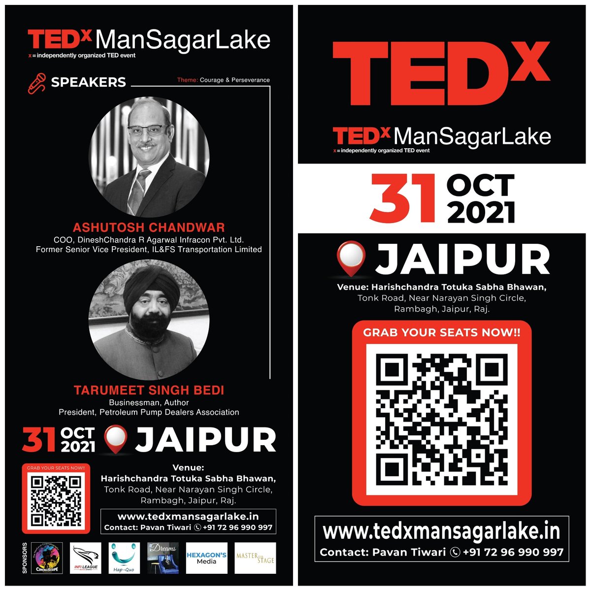 tedxmansagar's tweet photo. 02 Days to Go!! 

31 October, 2021  | Jaipur, Rajasthan https://t.co/BYyE8SO2aT