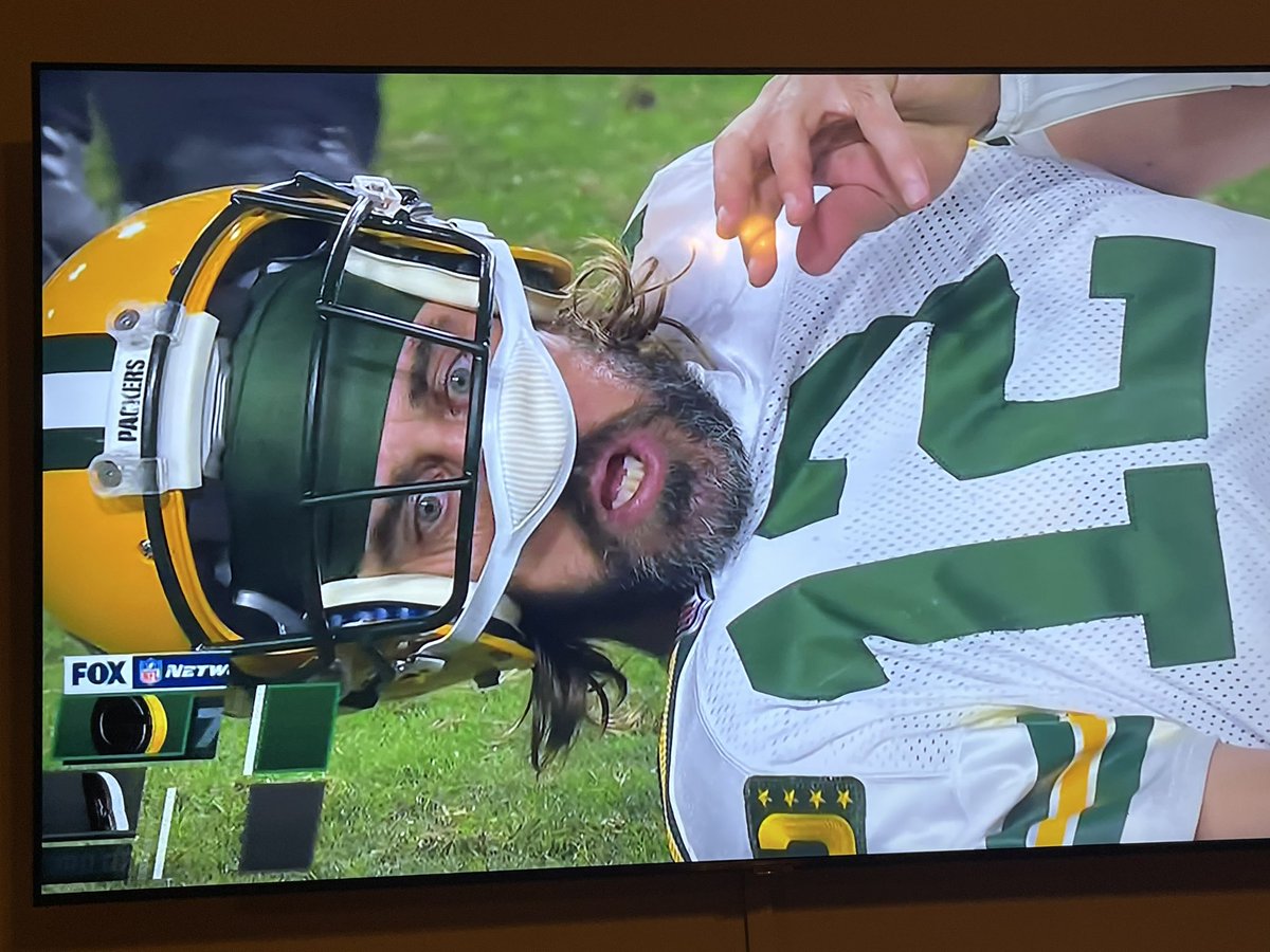 KyleMalzhan's tweet image. This shot by FOX of Aaron Rodgers. #Packers