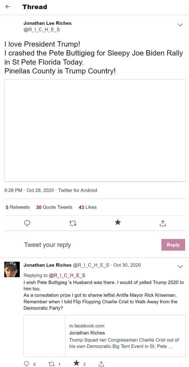 GayRealWorld21's tweet photo. I guess he ( Jonathan Lee Riches @R_I_C_H_E_S ) would know what a homophobe is #BrianLaundrie #GabbyPetito https://t.co/dntsWIvg6v