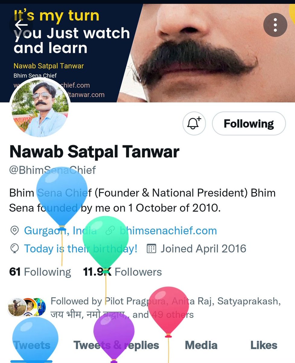 Nomadicdharmu's tweet photo. @BhimSenaChief Happy Birthday Sir ✌
#HappyBirthdayNawabSatpalTanwar https://t.co/0P1SCQpcXP