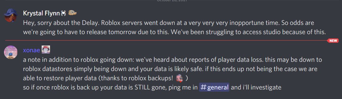 I am providing updates regarding the Roblox outage on my Twitter: twitter.com/Bloxy_News.  Follow me there to receive the latest updates!