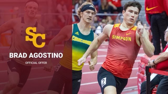 AgostinoBrad's tweet photo. Extremely blessed to receive my first offer for track and field!! Huge thanks to @CoachFullerA @SimpsonXCTF https://t.co/mjX7PrmHM6