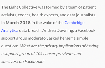 RayRedacted's tweet photo. In this tweet thread, I want to introduce you the Lighthouse Collective (@BeLikeLight) an organization that is actively fighting for you against Facebook. (1/7) https://t.co/DEGLJzEIbG