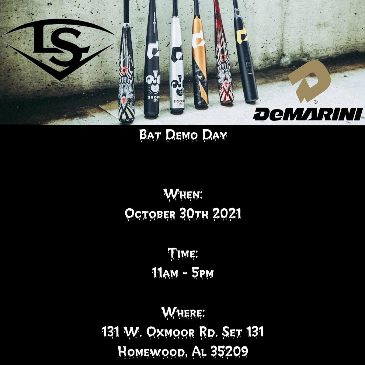 dbatswbham's tweet image. 🚨Bat Demo Day🚨

Join us this Saturday to swing the hottest new @DeMarini and @sluggernation baseball bats. 

#dbat #batdemo #dbatbham #demarini #slugger #worldseries #braves #astros #mattressmack