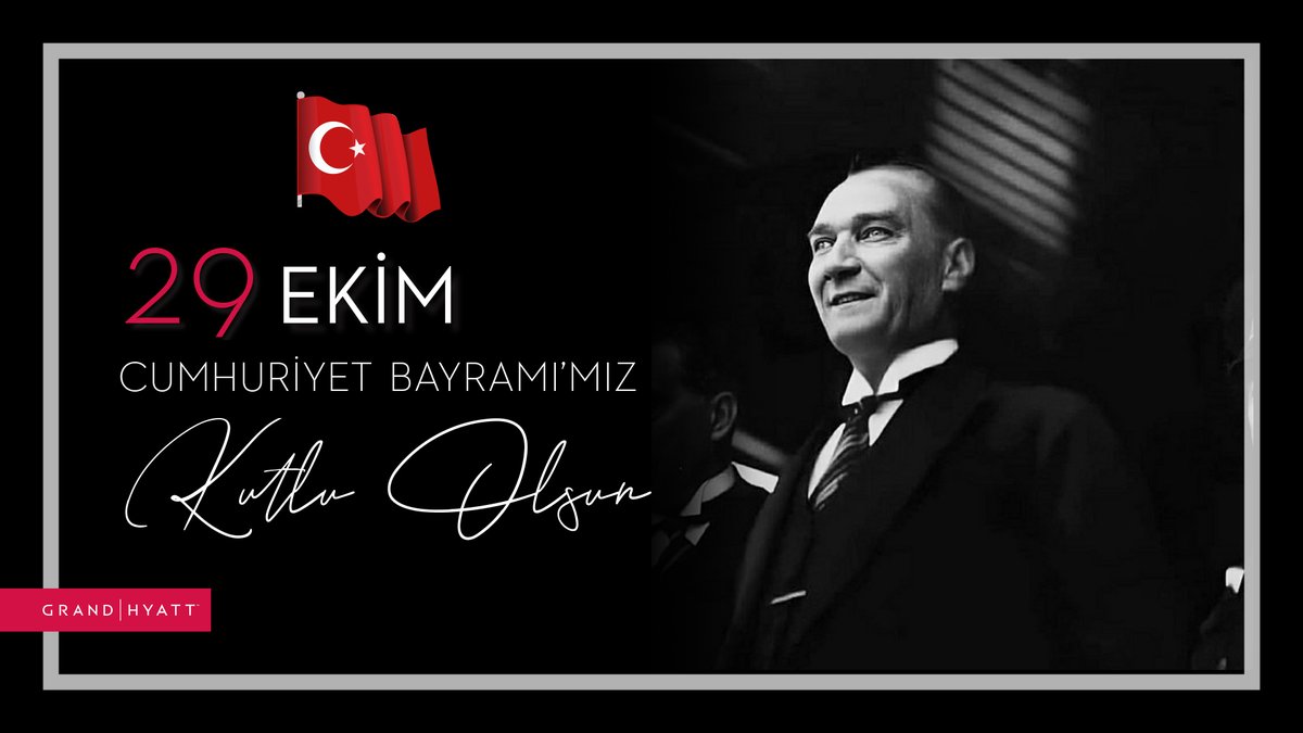 GrandHyattIst's tweet photo. 29 Ekim Cumhuriyet Bayramı'mız Kutlu Olsun!
Happy October 29 Republic Day!

#29Ekim #cumhuriyetbayrami #kutluolsun
#atatürk #mustafakemal #grandhyattistanbul https://t.co/KFZXMzon4w