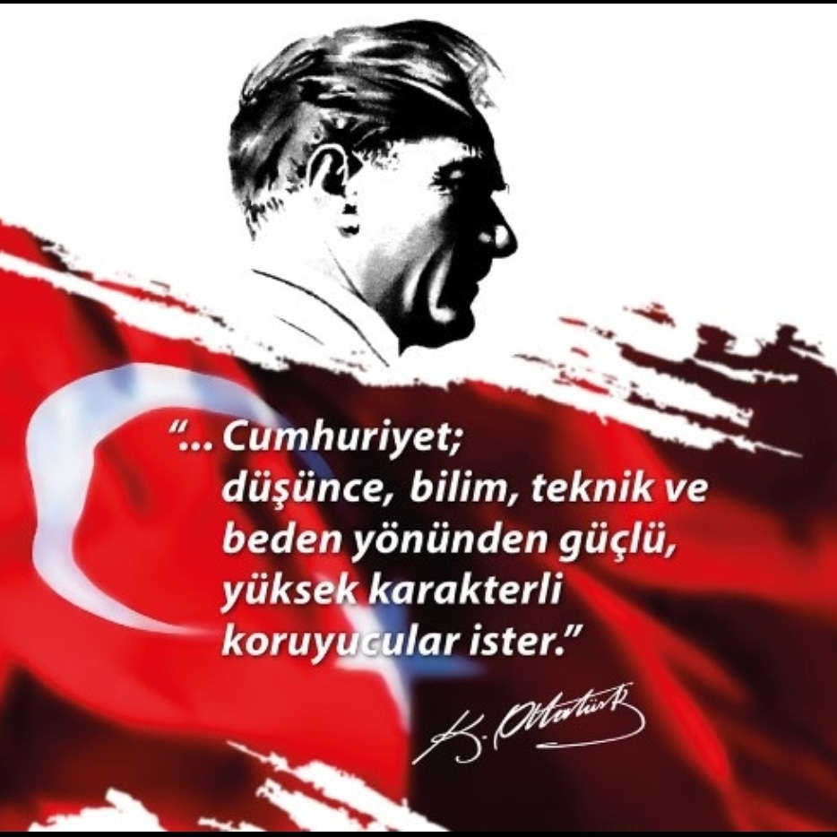 1923 ruhunu yasayan ve yaşatanların Cumhuriyet Bayramını kutluyorum. Cumhuriyeti kuran Yüce Atatürk ve silah arkadaşlarına minnet ve şükranlarımı sunuyorum.