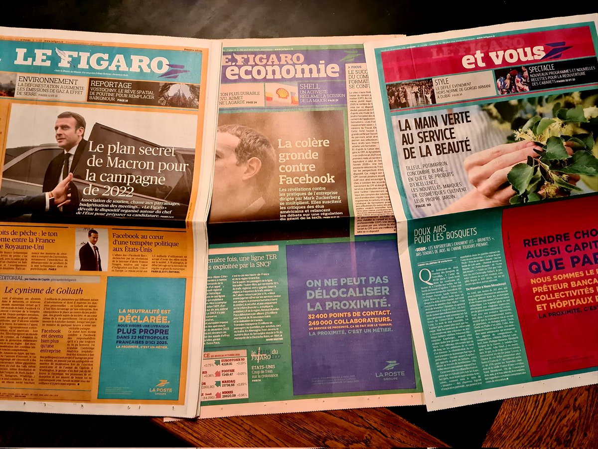 🗞 Ce matin, c'est joyeux de lire la presse ! <a href="/Le_Figaro/">Le Figaro</a> s'affiche aux nouvelles couleurs du <a href="/GroupeLaPoste/">La Poste Groupe</a>. La plume et l’oiseau (postal !) réunis dans un numéro spectaculaire 😍 
 #Proximité #EngagéePourVous #LaPoste