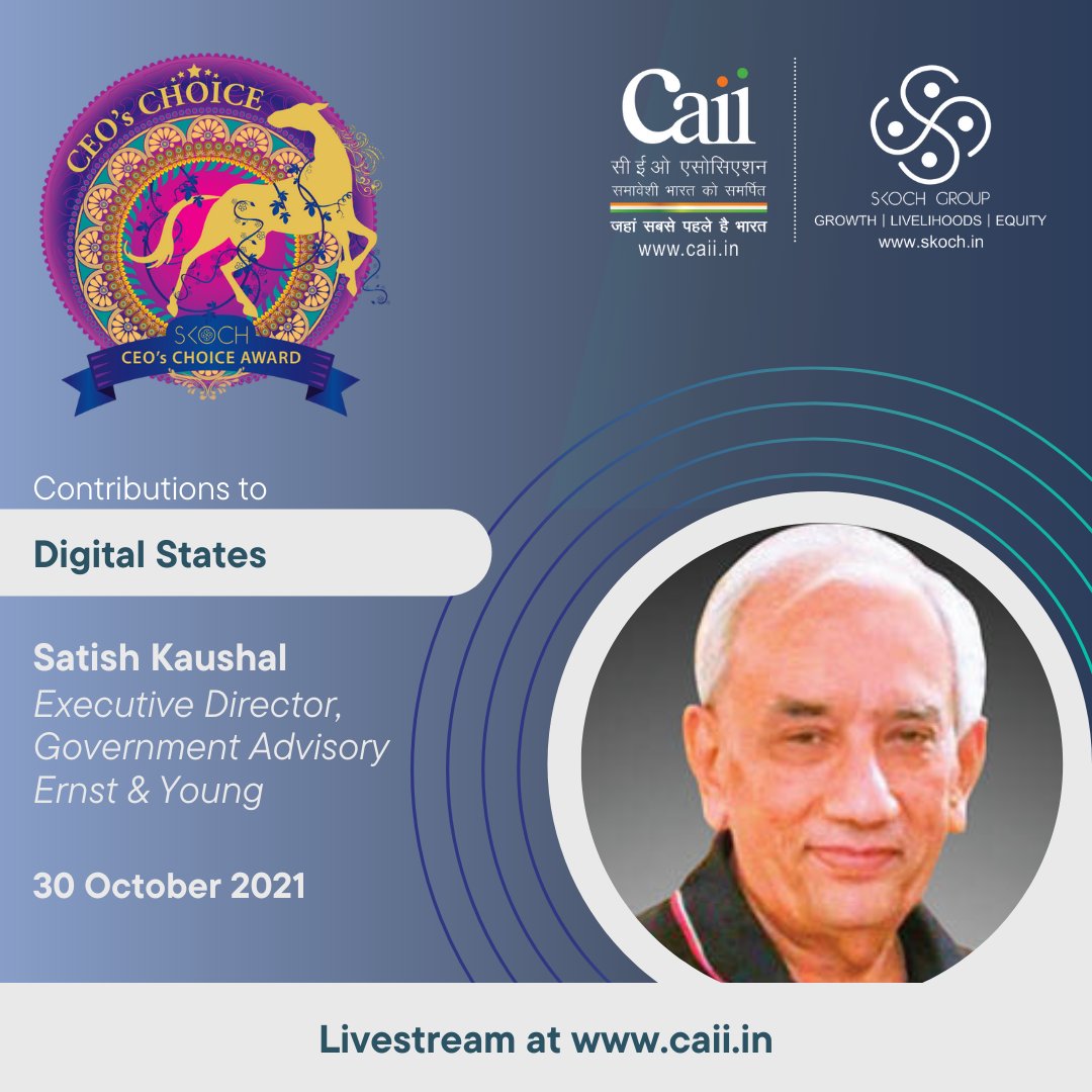 skochgroup's tweet photo. #SKOCH &amp; #CAII congratulate @SatishKCrest. From #Aadhar &amp; #NeGP to digital grain tracking &amp; #intelligenttransport, he's been at the frontlines of the digitalisation. He's served both nationally and abroad &amp; offers insight into the #DigitalIndia journey.

#SKOCHCEOsChoiceAward https://t.co/CMLpJmsqrT