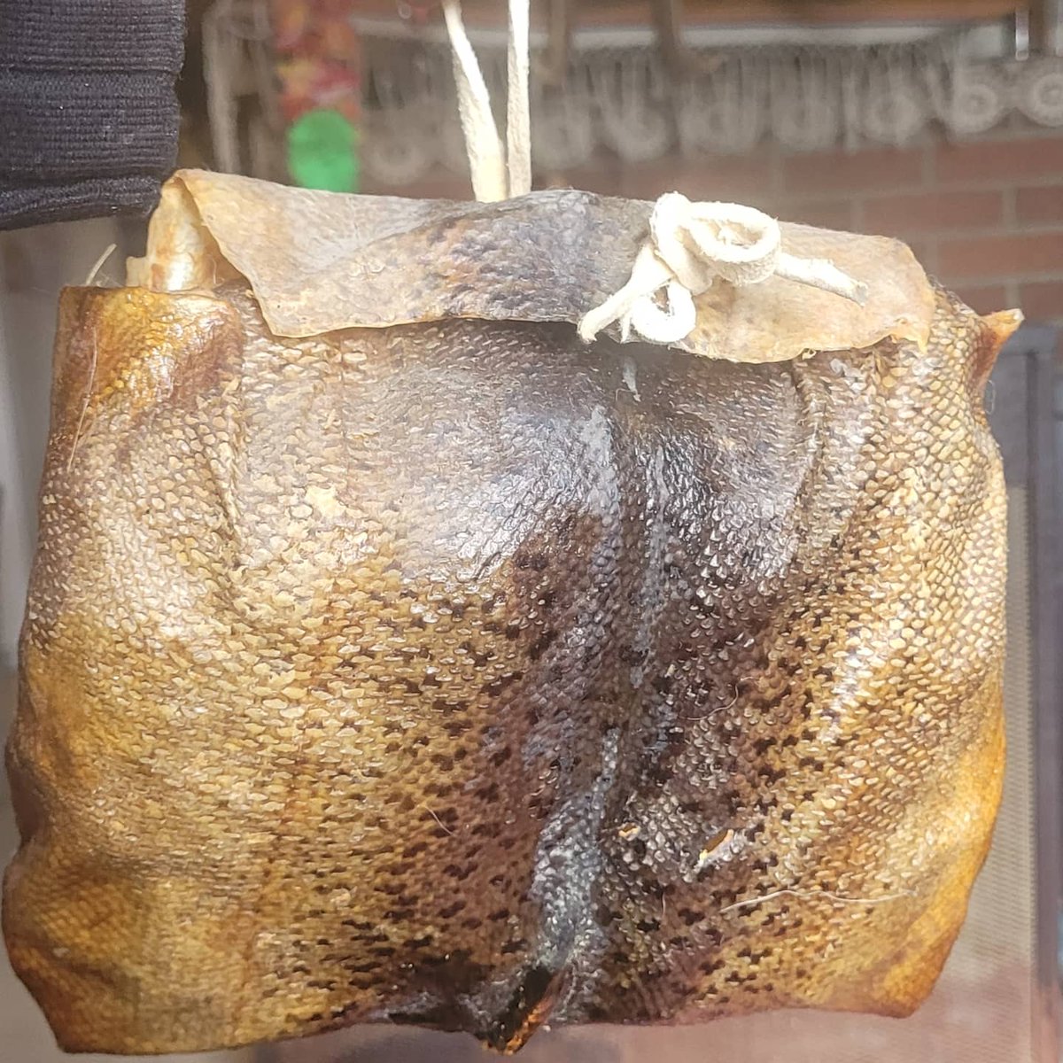 willerkinz's tweet photo. Northern #Shoshone old style salmon purse. This is from sinew and buckskin was made about 60yrs ago. Agaidikka style. Lemhi Shoshone style. It was often used for carrying water or snacks #Bannockbag  *doesn't smell either
https://t.co/NWp1MYQXTF https://t.co/pTfAty2Par