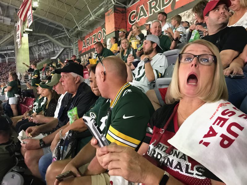 stop_mk's tweet image. Cardinal fan in the middle of the PACK #Redsea