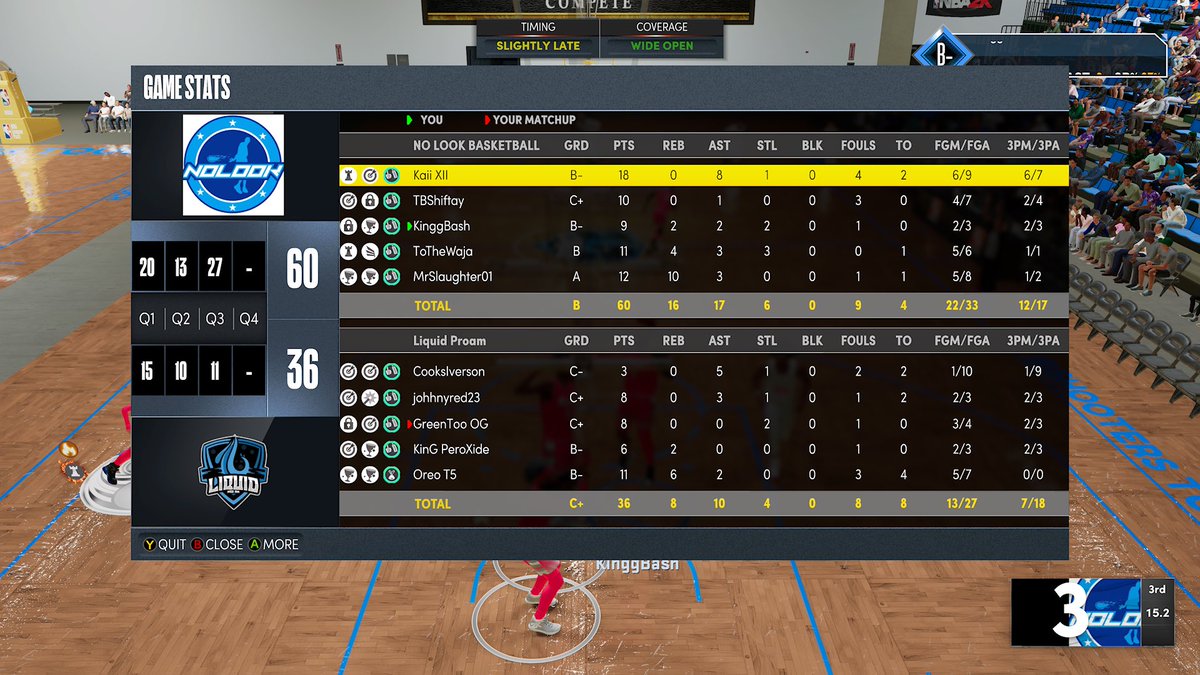 GG’s to <a href="/LiquidProAm/">Liquid Pro Am</a> as we win  (3-1) and advance to the next round of <a href="/WRproamleague/">WR Pro-Am League</a> 🥷 

PG-<a href="/ShiftyKaii/">Legend💫</a> 
SG-<a href="/TBShiftay/">Abud</a> 
SF-<a href="/vkrxzy/">julio</a>
PF-<a href="/MattRobles_/">BASH 🕊</a> 
C-<a href="/malikleisinger/">Malik</a> 

<a href="/youFamousEnough/">2KL</a> <a href="/RankEm_/">RankEm</a>  <a href="/2kCompGames/">Jelani Mitchell</a> <a href="/MPBA2K/">MPBA</a> <a href="/TheeJoeVegas/">Joe Vegas II 𝖎𝕭𝖆𝖑𝖑 Vegas</a> <a href="/BlkFrankWhite1/">TheBlkOne</a> @Champ2k_ <a href="/UnifiedProAm/">Unified Pro-Am Association</a>