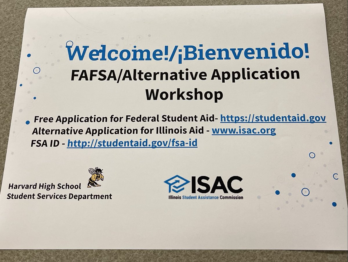 AmyBuchanan231's tweet photo. Thank you Daina &amp; Sean ⁦@ISACFinAid⁩, Jorge ⁦@mcc_edu⁩, ⁦@_vanexv⁩ &amp; ⁦@Jbosworthhhs⁩ for helping to make our ⁦@HHSHornets1⁩ FAFSA/Alternate App. Workshop so successful! ⁦@HarvardD50⁩ ⁦@hobbs_carl⁩ ⁦@HornetAVID⁩ ⁦@MiceliLinda⁩ https://t.co/wrhMbozTbl
