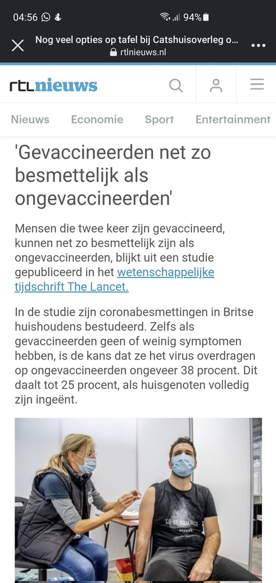 tamaradeboer77's tweet photo. @colmschate @DijkmanLeon @FionaZwart Helaas blijken we toch nog net zo besmettelijk te zijn als de ongevaccineerde mensen. https://t.co/a1vs8xtxKM