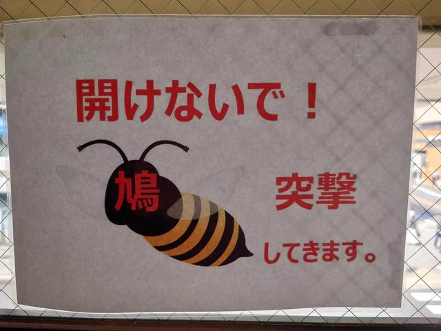 何に注意したらいい？鳩と書かれた蜂の形をした生き物www