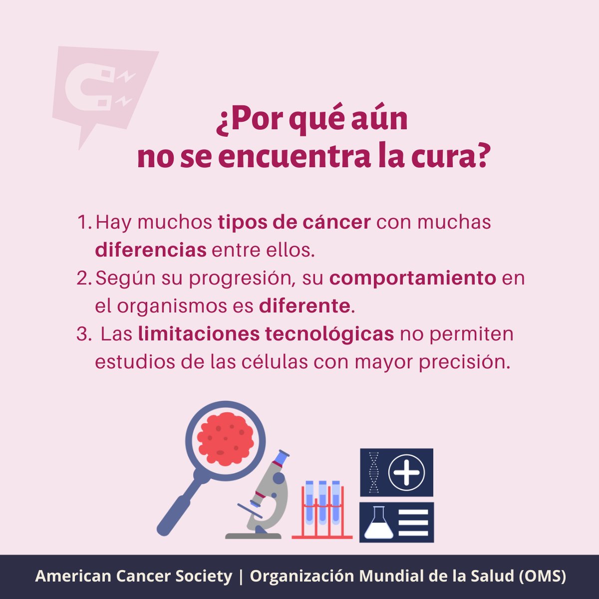 CAPTA_project's tweet photo. Debido a su gran diversidad, a la cantidad de muertes producidas y a una característica que lo mantiene como uno de los temas más estudiados actualmente, el cáncer aún no tiene cura. Pero, ¿qué es el cáncer?, ¿por qué se produce?, y ¿por qué aún no tiene cura? 🤔 https://t.co/E28pgrZ1ld
