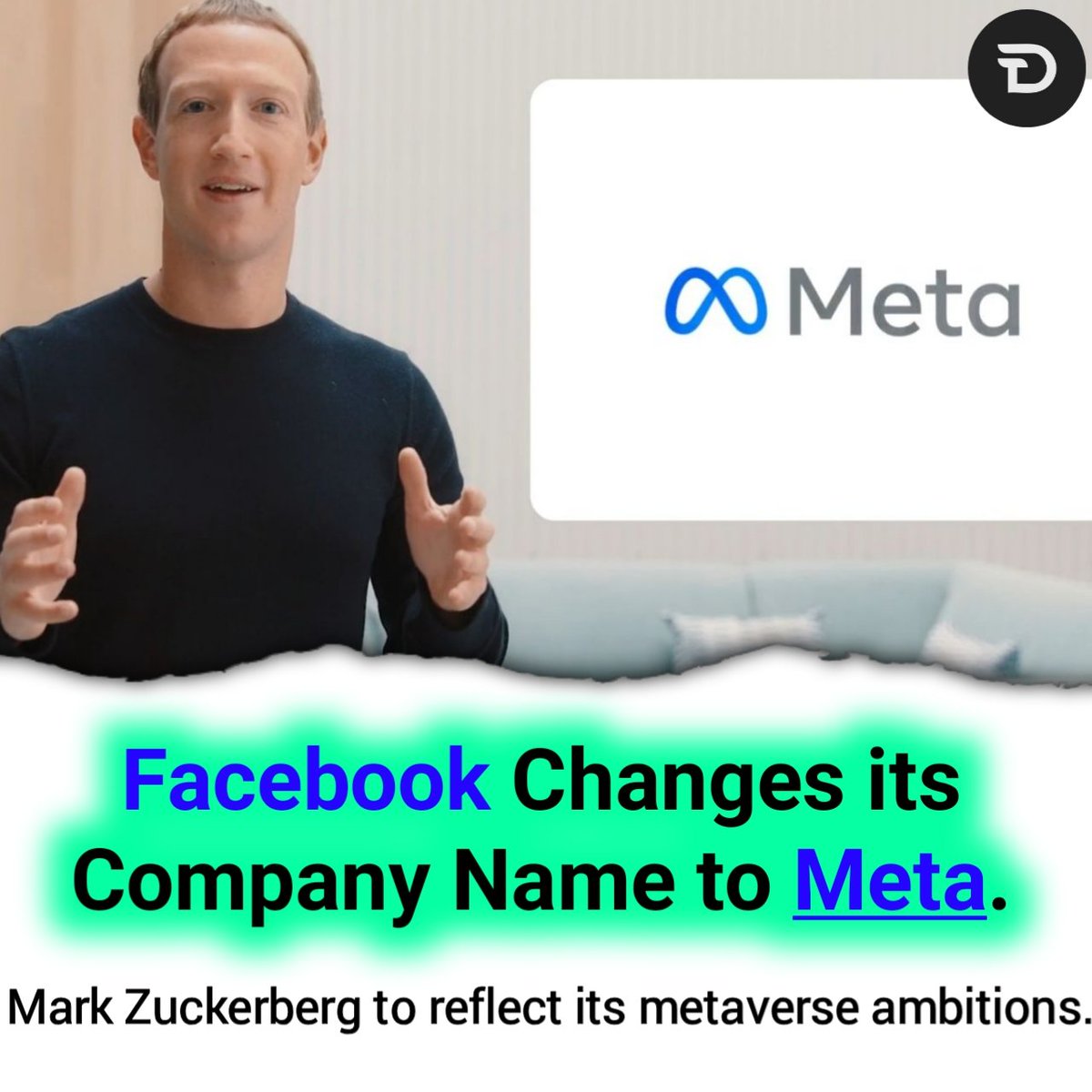 thevickyshaurya's tweet photo. Facebook Changes its Company Name to Meta.
#Meta #Metaverse #Metasaurs #metauniverse #FacebookMeta #Facebooknewname #FacebookRebrand #FacebookName #businesses #BreakingNews #digtym https://t.co/NxTETR9rdU