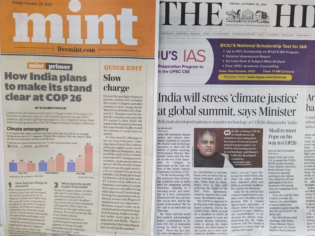 UlkaKelkar's tweet photo. #cop26 hits the headlines https://t.co/GkHhJBPQoM