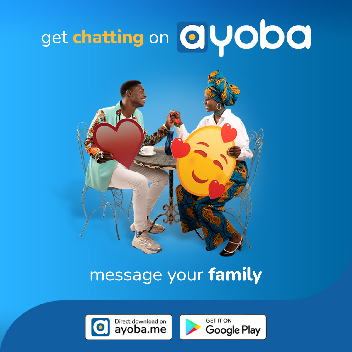 ayoba_me's tweet photo. ayoba brings you closer to you friends, colleagues and loved ones, with chat features that add a wide variety of options to make your chats fun, personal &amp; efficient. 

enjoy life inside ayoba. Download the app today 📲 https://t.co/kpYeo5KGFo 

#LifeInsideayoba https://t.co/941G7hoDS6