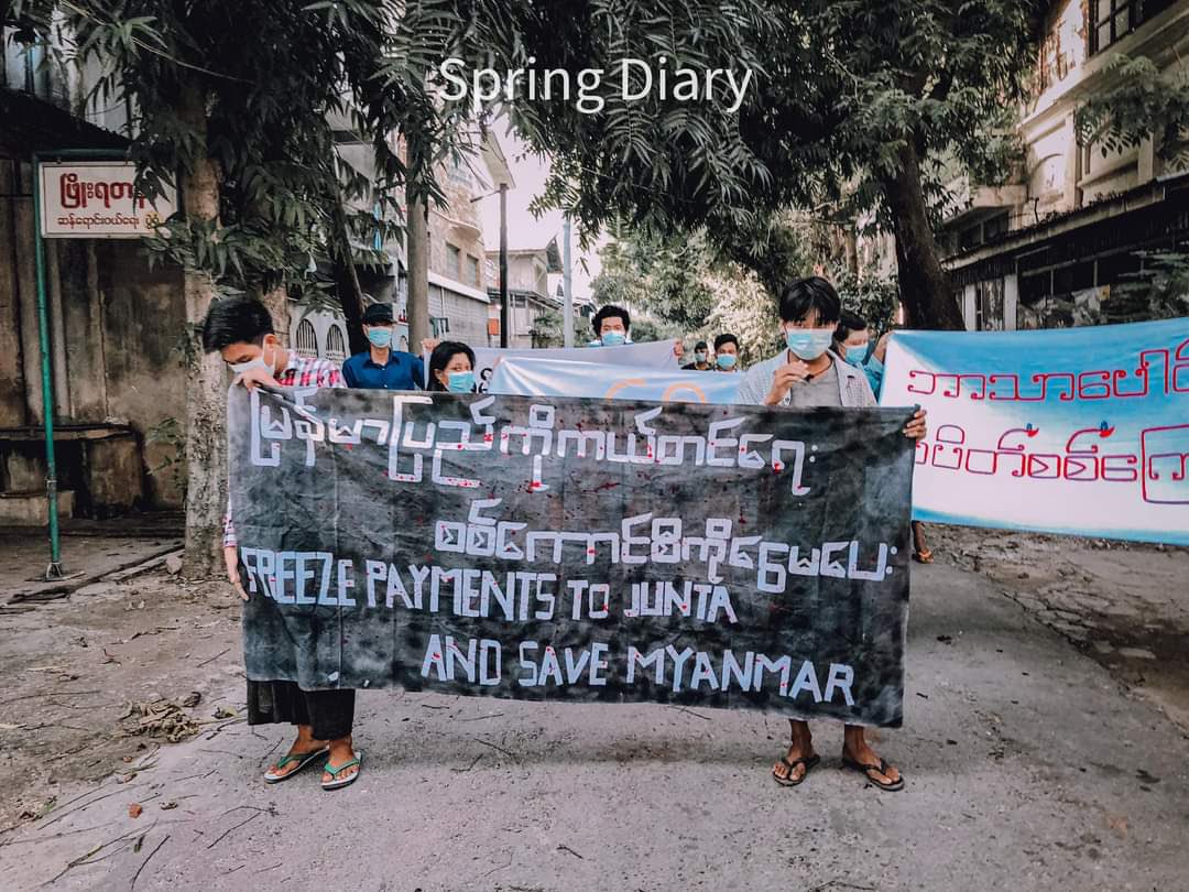 TTFR__Myanmar's tweet photo. ChanMyaTharZi's various religion Strike was held by youths to show their opposition against military regime.
#WarCrimesOfJunta
#Oct29Coup
#WhatsHappeningInMyanmar. https://t.co/iHZwA4GVyG
