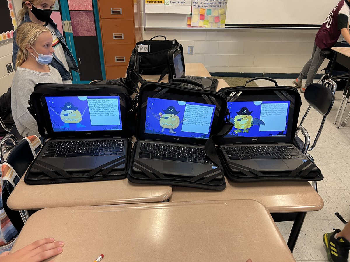Kicking off some STEAM activities today with digital pumpkin designs and creative writing. #tois