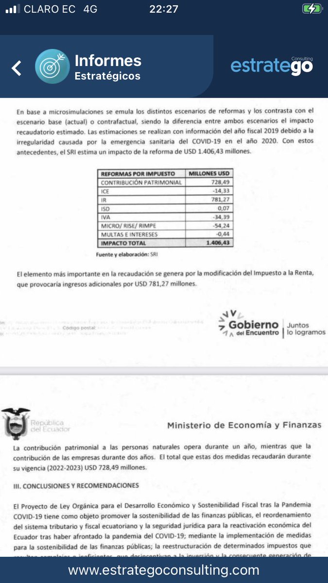 jpjaramillo25's tweet photo. La #LeyDesarrolloEconomico pretende recaudar 1.406 millones de dólares. 👇

La mitad de esto por IR, principalmente a personas naturales. 

Las contribuciones patrimoniales a las empresas son solo por 2 años. https://t.co/bySr7VLyoU