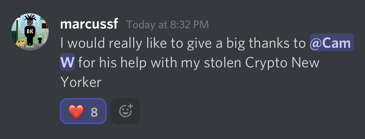 philmohun's tweet photo. Amazing show of community in the @brtmoments server tonight.

One of our @cryptonewyork holders was compromised and his NFT was stolen and listed.

Another community member bought it and returned it. 

A story in four pictures👇 https://t.co/hdG4tRyMsE