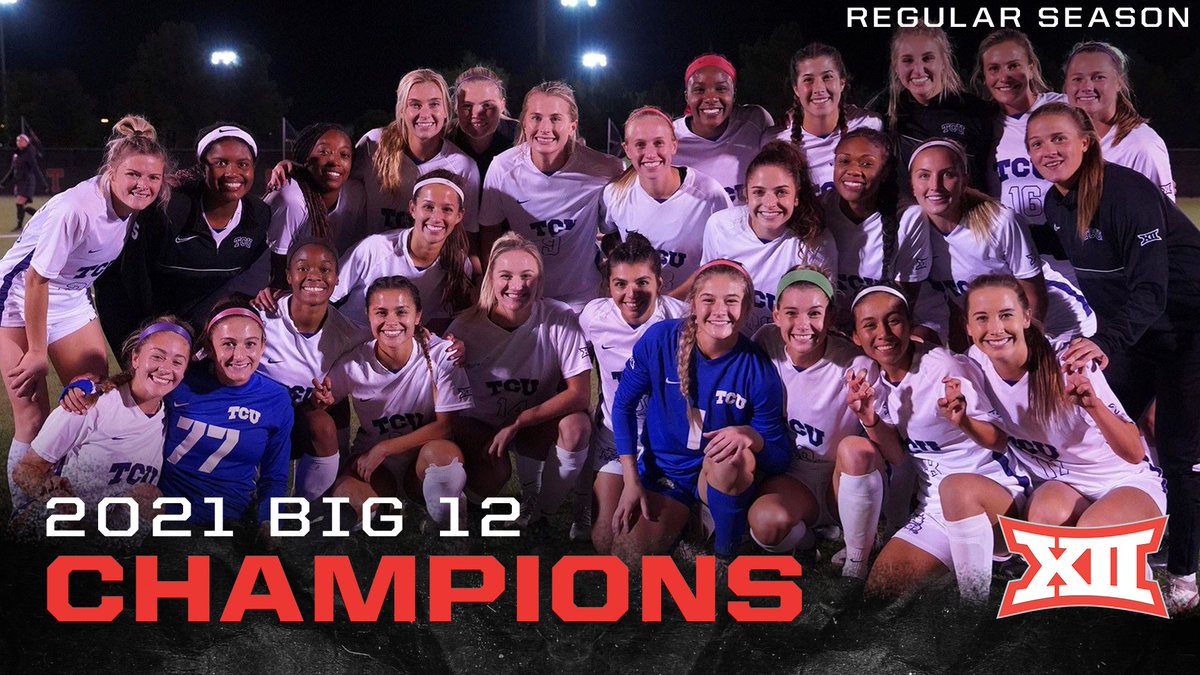 Regular Season #Big12SOC 𝐂𝐇𝐀𝐌𝐏𝐈𝐎𝐍𝐒 🏆

Details ➡️ big12.us/3jM8A5o

<a href="/TCUSoccer/">TCU Soccer</a> | #GoFrogs