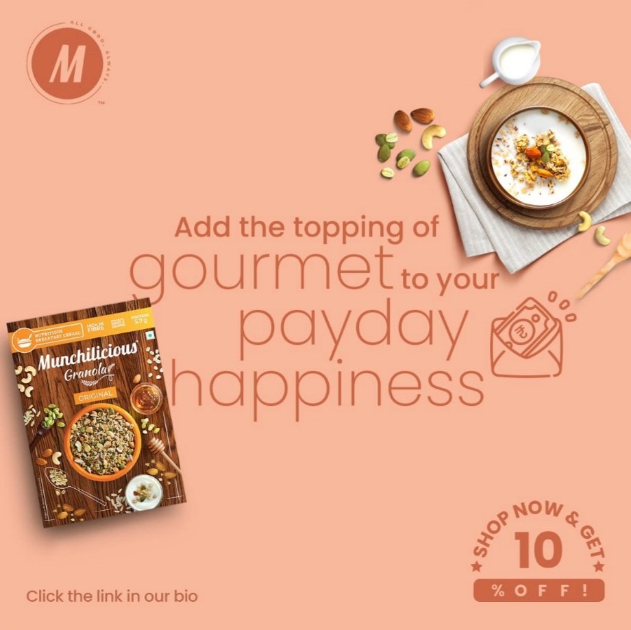 Payday will be here soon, which means you can finally stock up on our lip-smacking granola for the month. Better yet? Shop now and get 10% off on your purchase. So what are you waiting for? Click the link in bio to shop now!
#MunchiliciousGranola #AllGoodAlways #MunchiliciousIN