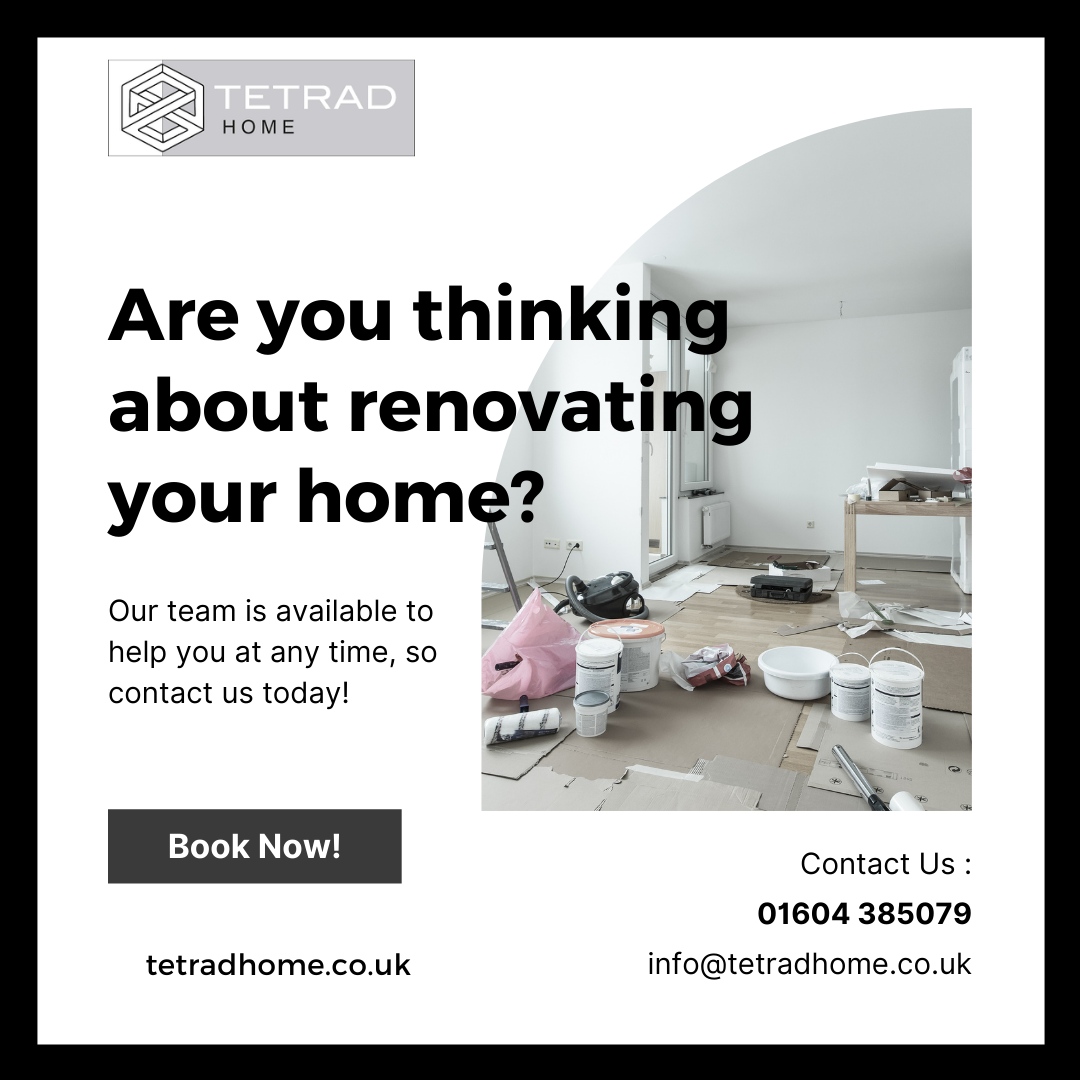 LtdTetrad's tweet photo. Are you thinking about renovating your home? Our team is available to help you at any time, contact us today!

Call us now at 01604 385079 or email us at info@tetradhome.co.uk

#TetradHome #TeamworkMakestheDreamWork #HomeImprovements #DomesticServices #Renovation #HouseRenova... https://t.co/DPQNpciRBj