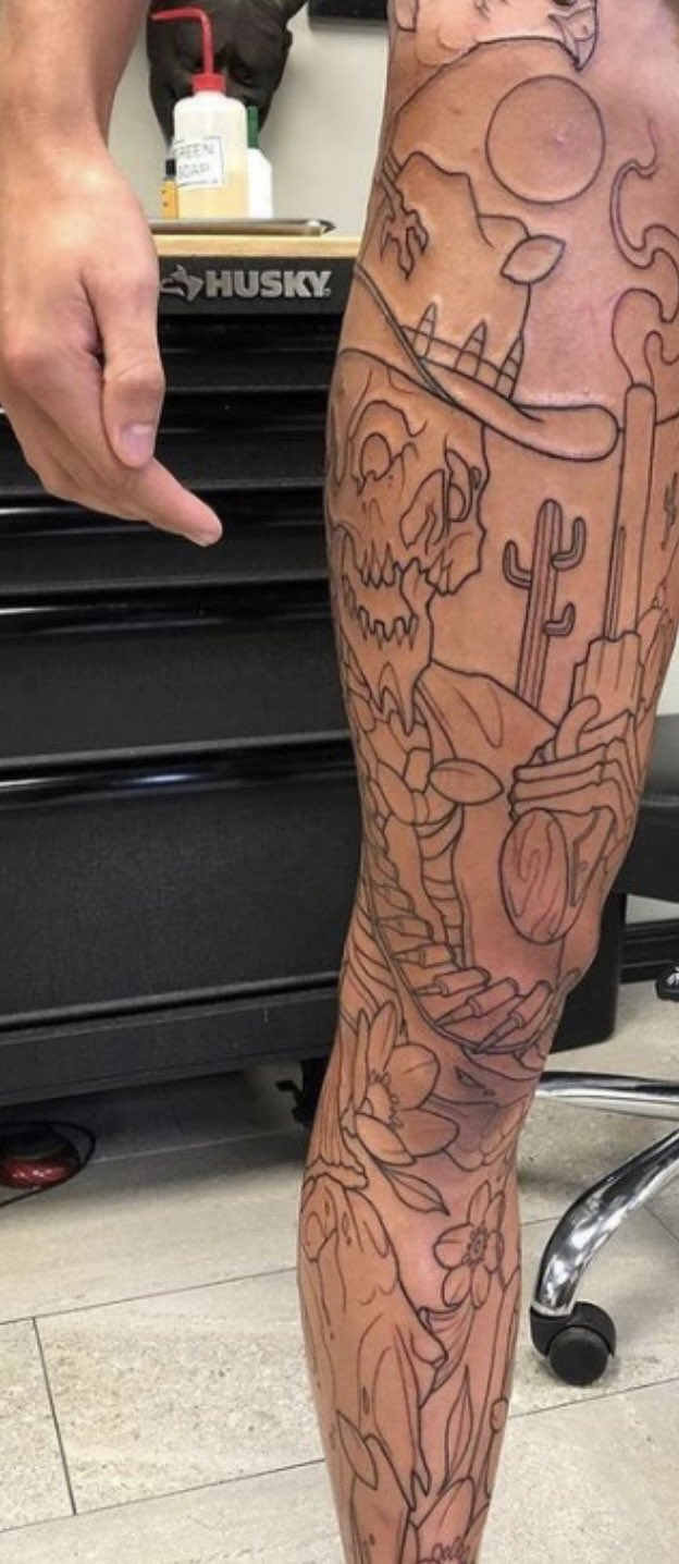 Kyle Sockwell on X: Caeleb Dressel is getting a full leg sleeve tattoo 👀   / X