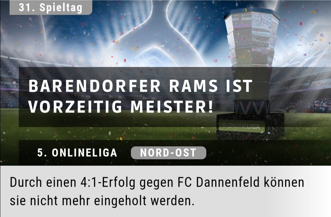 BarendorferRAMS's tweet photo. Riesen Jubel bei den RAMS! Durch das unentschieden der Verfolger konnten sich die RAMS die vorzeitige Meisterschaft 🏆🥇💪sichern. https://t.co/dQdYQet5lZ