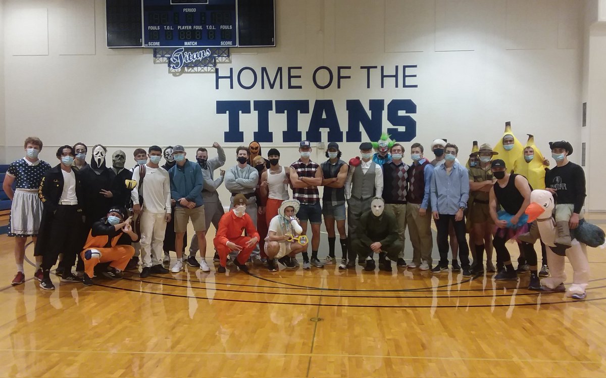 TacCCbaseball's tweet photo. A little rain wasn't going to damper Tradition. Another Halloween Conditioning in the books. #RollTitans https://t.co/bT7AQg6FYq