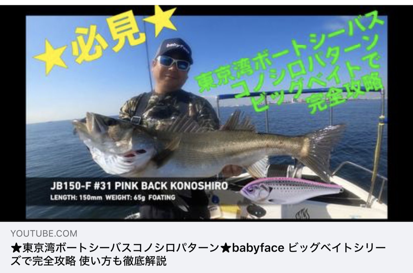 تويتر Babyfacejapan على تويتر T Co Jwmqed7vvi 東京湾ボートシーバスコノシロパターン Babyface ビッグベイトシリーズで完全攻略 使い方も徹底解説 Youtube動画をアップいたしました 釣れてます ご覧ください シーバス シーバス釣り ボート