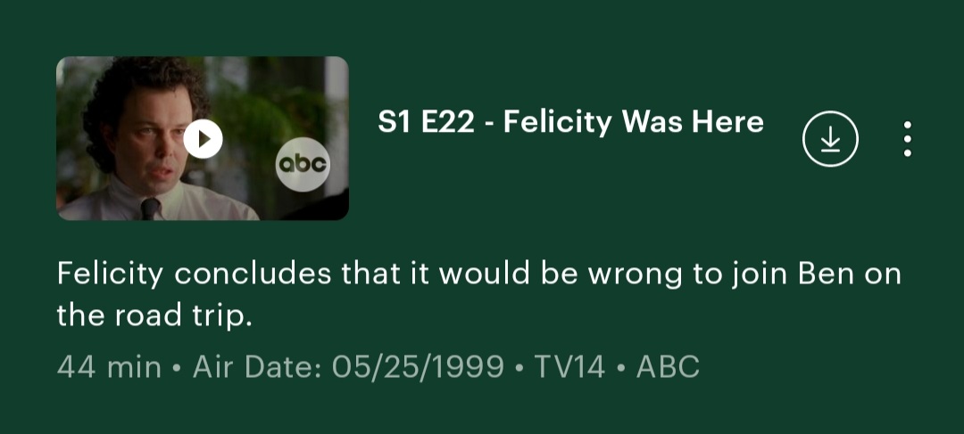 clurfizzle's tweet photo. I've never seen the show Felicity but based on the description of some of the episodes, I can't imagine it being that interesting. #LateNightBreastfeedingThoughts https://t.co/WBsn60b5TO