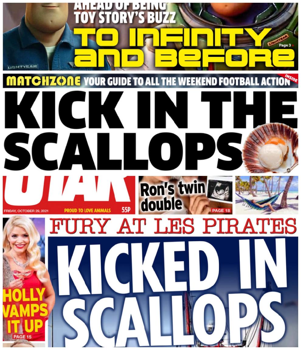 peterdevineManc's tweet photo. Wow, not a minute too soon - as red tops arrive to up the anti-French rhetoric - but who thought up headline first in the Star and the Metro, and which paper nicked it?
#DailyStar #TheMetro #fishing #French #BrexitReality #FishingRights #BrexitHasFailed #EURejoin https://t.co/G6xMqUlvKU