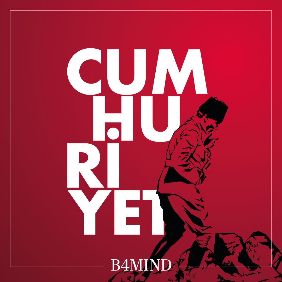 b4mind's tweet photo. Cumhuriyet özgürlüktür, bilimdir, kadına saygıdır. Cumhuriyet medeniyettir ve Türk halkının vazgeçilmezidir. 29 Ekim Cumhuriyet Bayramımız kutlu olsun. Atatürk ve silah arkadaşlarını saygıyla anıyoruz. https://t.co/so57jehegG