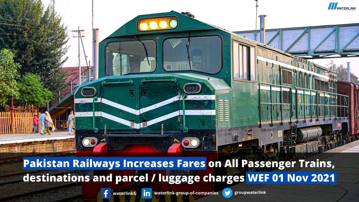 WaterlinkG's tweet photo. #LAHORE: Following the hike in the #petroleum #product #prices, the #Pakistan #Railways has decided to increase #fares of all its trains and charges for parcels and luggage.
.
.
.
Source: https://t.co/wwJtMhcbeD

#pakistanrailways #railwaynews #transportation #freighthike https://t.co/tmP2ZLPpIu
