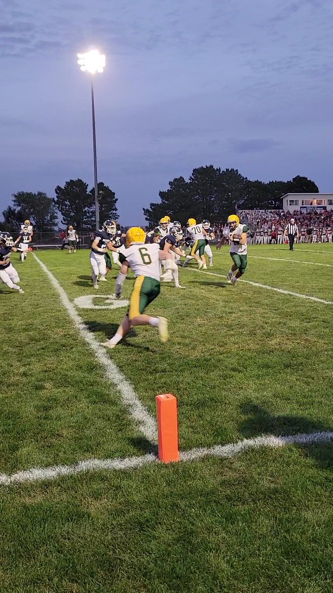 While Boys Town will be watching 1000 yarder Riley Grieser closely, the Cowboys better not forget about Stars nifty QB Brett Mahony, seen here scoring against Adams Central