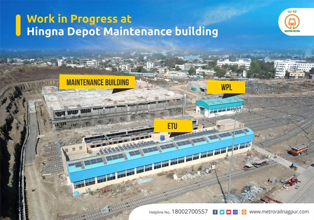 #ReasonToSmile #Spirit of #NagpurMetro work during #Covid19 #Pandemic
#EyeForFuture 

#WorkinProgress at #HingnaDepot 

 Maintenance Building :

This building have Its office area at ground and Mezzanine floor, Inspection bay Line(IBL), Repair Bay Line (RBL), (1/2)