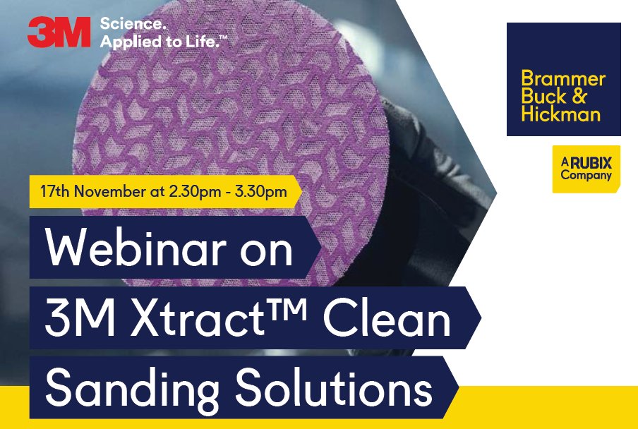 rubix_ukii's tweet image. Leave the dust behind with our free #Webinar on @3MUK  Xtract™ Clean Sanding Solutions on 
17th November at 2.30pm.

Register here: lnkd.in/eH4Gva6c

#Abrasives #SandingSolutions #UKmfg #Transportation
