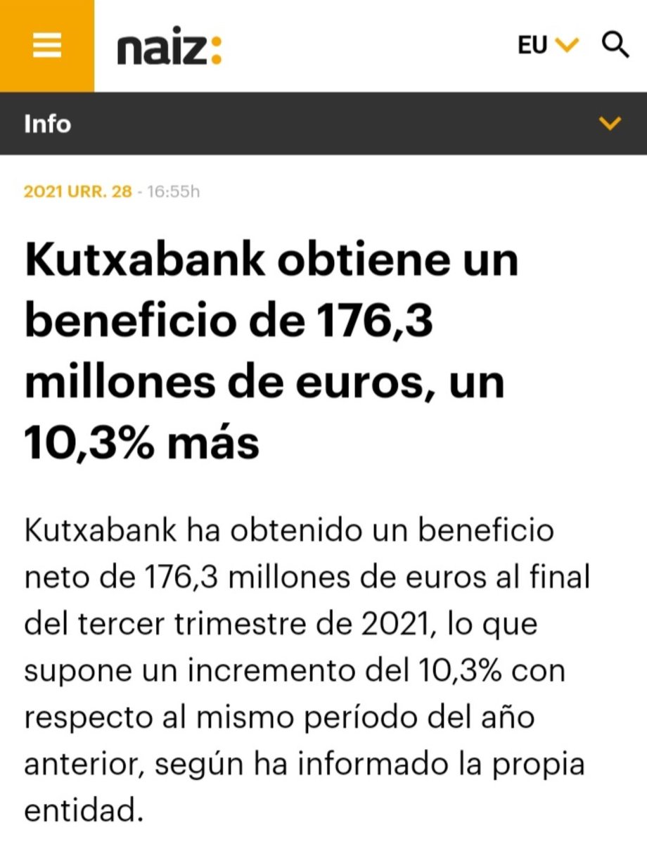 BergaraSortu's tweet image. Gutxi batzuk aberastea herritarron kontura?
#LehenikHerria

💰Kutxabank💰:
Herrian kutxabank-en 4 ofizina izatetik 1 bakarra eta poligonoan kutxazain automatikoa izatera pasa gara.
Ondoko herri txiki askotan, Elgetan adibidez, ofizina kendu dute edo kentzekotan daude (1)