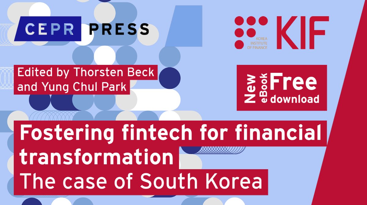 cepr_org's tweet photo. Our CEPR/@voxeu eBook analyses the pattern and progress of #FinancialDigitalisation across the globe and across a number of different dimensions, and draws conclusions for regulatory policies.
Edited by @TL_Beck_Firenze @EUI_FBF_School & Yung Chul Park: https://t.co/Uz2daNNYZN https://t.co/EPnFNB0j0m