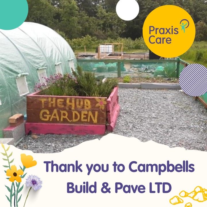 praxiscare's tweet photo. The team at The Hub Day Service, #Drogheda would like to personally thank Campbells Build &amp; Pave for their generous donation of stones and a beautiful bench to The Hub Garden. 🌷🏡

@HSELive 

#MakingADifferenceDaily #LearningDisabilityAwareness #GardeningForWellbeing https://t.co/gRTlS9Josi