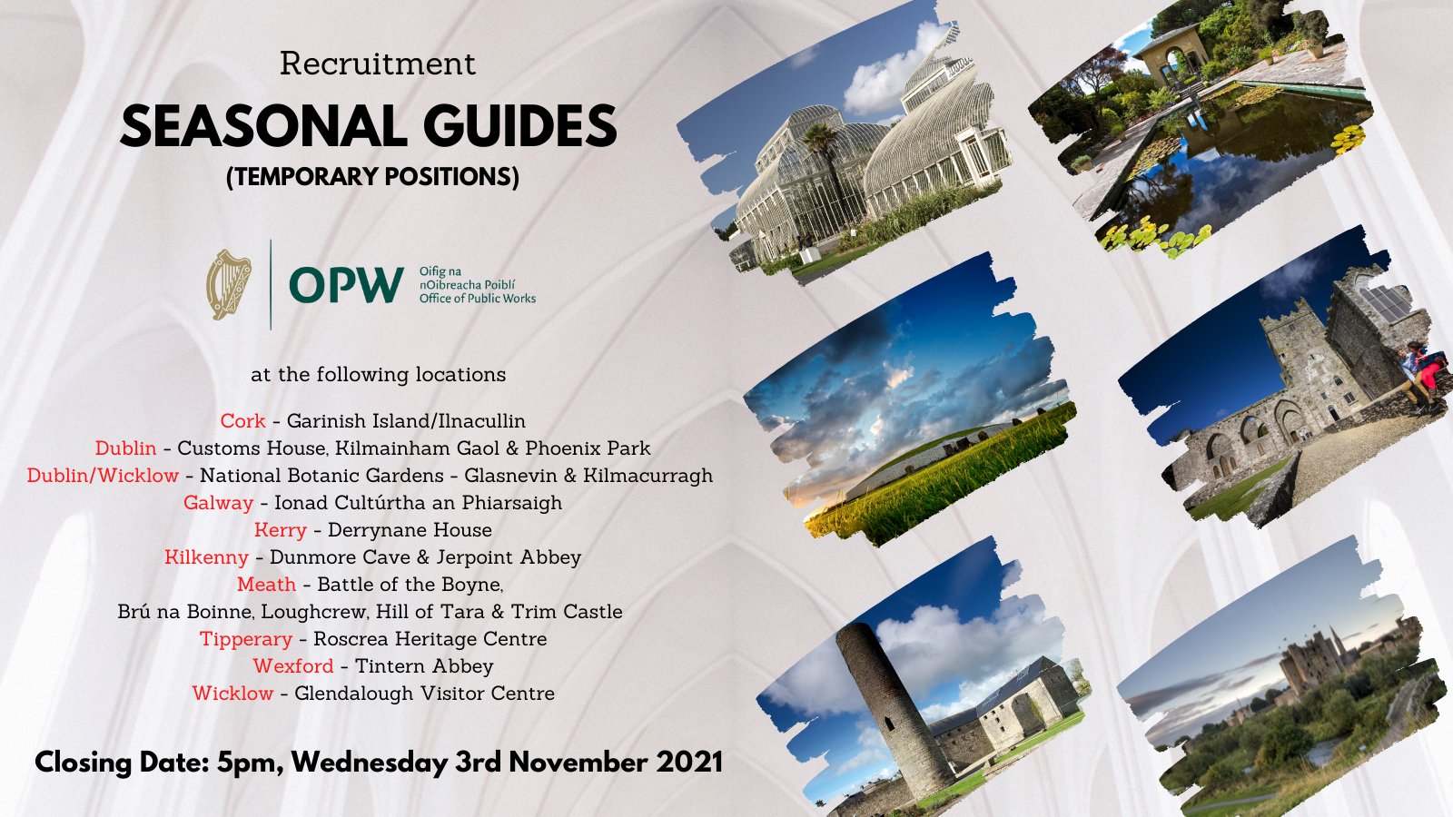 Office of Public Works on X: &ldquo;OPW is seeking enthusiastic people 