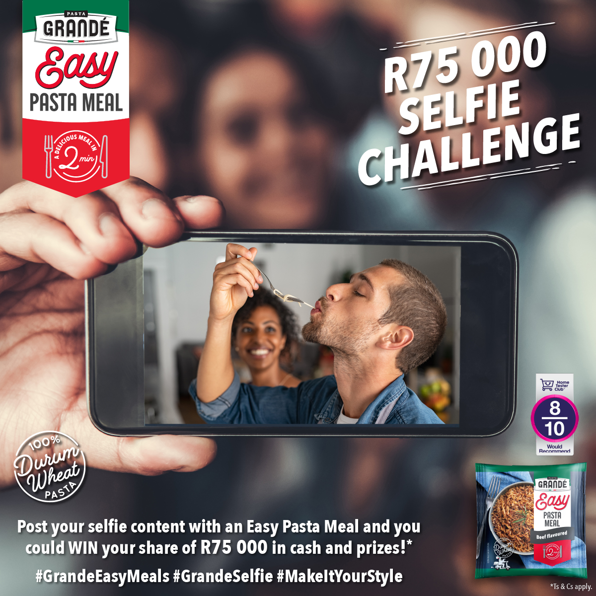 MFM926's tweet photo. Show your “2-minute Grandé style” & you could stand a chance to win your share of R75 000 in cash & prizes!
Post your pic or video with your Easy Pasta Meal
#GrandeEasyMeals #GrandeSelfie #MakeItYourStyle
Ts & Cs apply. Available at selected SPAR stores. https://t.co/T8XHWcVijK