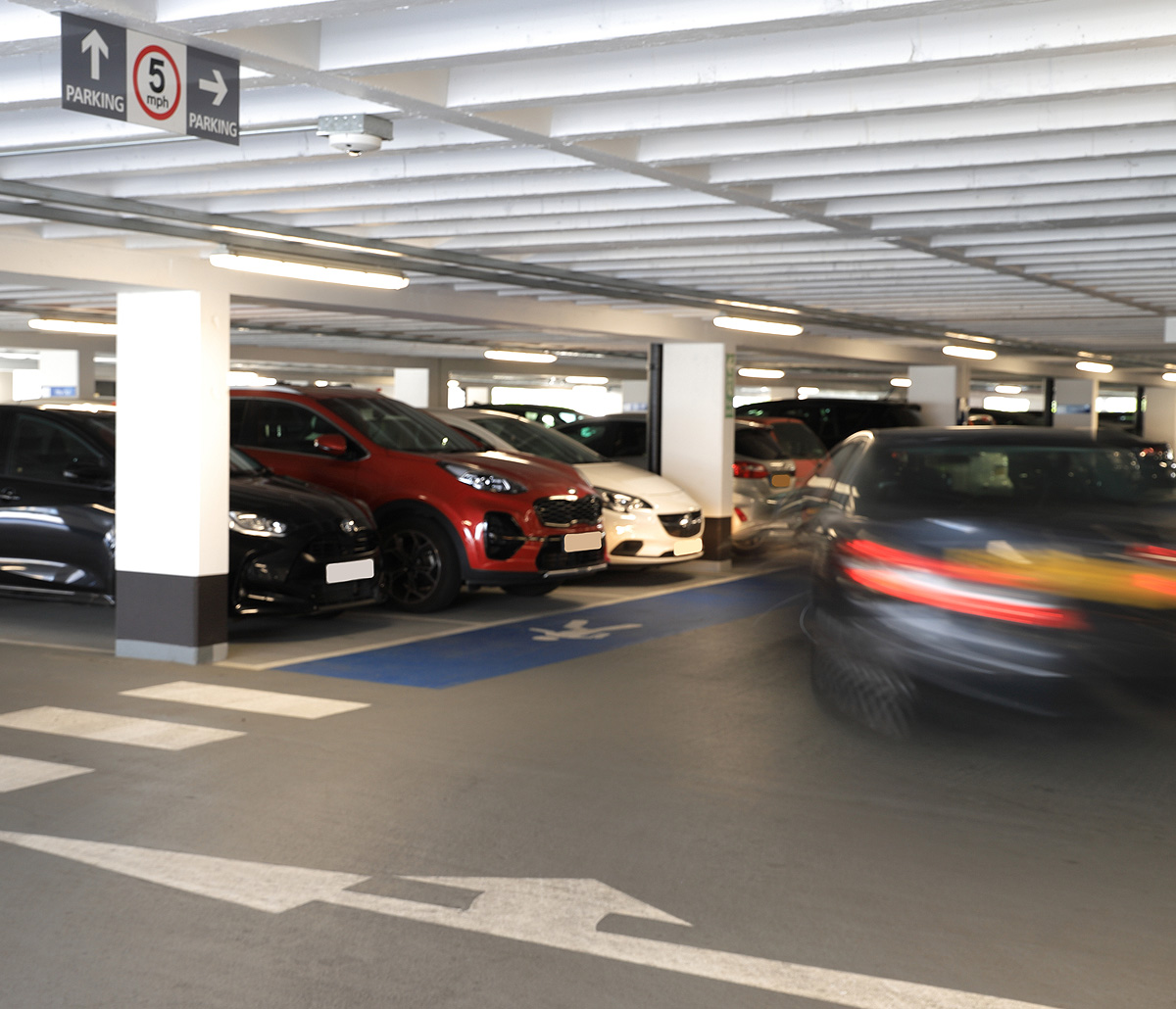 Clear vehicle navigational signing in car parks helps traffic flow and improves customer service. When we design a vehicle navigation scheme the result is a clearly thought through approach where consistency and simplified messaging are key. #carparks #signs #carparkdesign