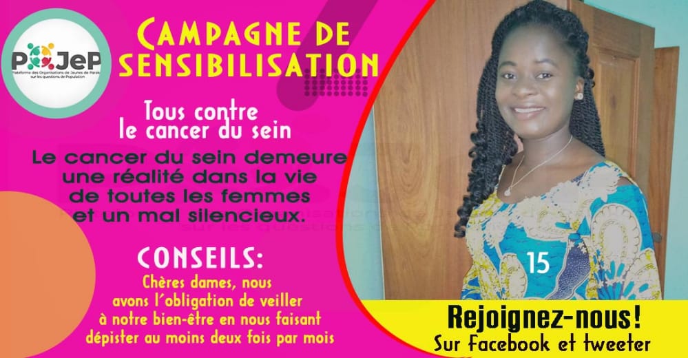 #POJeP_Parakou

#Jour 15
Femme ! Fais toi dépister . 

<a href="/PlanIntlBenin/">Plan International Bénin</a>
@AssociationBar2 <a href="/unfpa_benin/">UNFPA Bénin CO</a>
<a href="/UNICEF_Benin/">UNICEF Benin</a> <a href="/agbegnigan2013/">Cyrus AGBEGNIGAN</a> <a href="/bjlaurenceau/">barbara laurenceau</a> <a href="/KarimouRazack/">Abdoul Razack KARIMOU</a>
#unfpaUNFPA 
#UNICEF
#PlanInternationalBenin
#Stop_Cancer_du_Sein
#OctobreRose2021