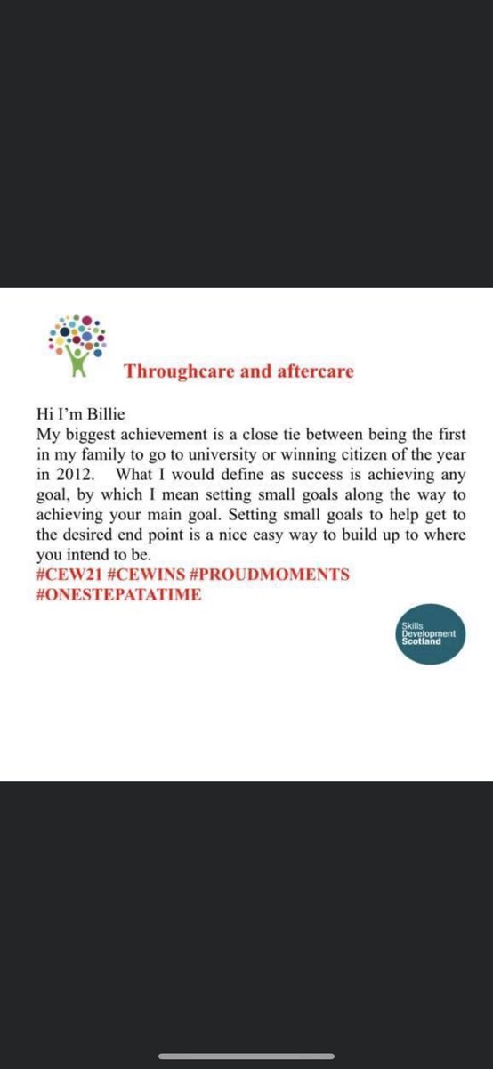 Well done Billie great advice, congratulations on graduating  🎉🥰 we are all proud of your achievements keep smashing it #onestepatatime