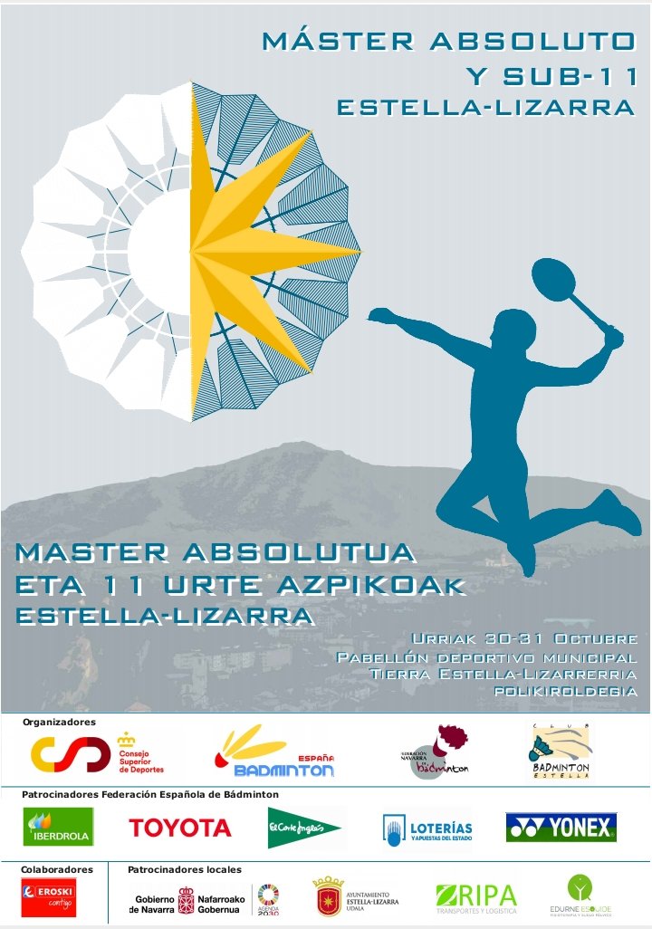 CBEstella's tweet photo. Este fin de semana tenemos una cita en @lizarrerria con el #bádminton #Nacional. El @CBEstella organiza el #Master #absoluto #Sub11. Pásate y disfruta. @bad_fenba @Deporte_navarro @deporte_na @BadmintonESP @deportegob https://t.co/MUT0NopsDm