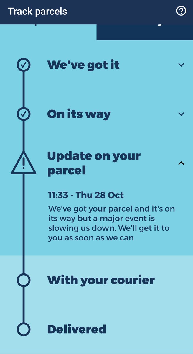 paul_bentham's tweet photo. @Hermesparcels what on earth does this mean? How do I explain to my 5 year old where her Halloween outfit is? https://t.co/iCoU1Xa65V